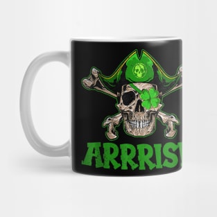 Arrrish Irish Pirate Skull Shamrock Clover St Patricks Day Mug